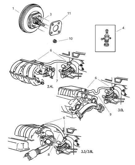 1998 Dodge Caravan Booster, Power Brake Diagram