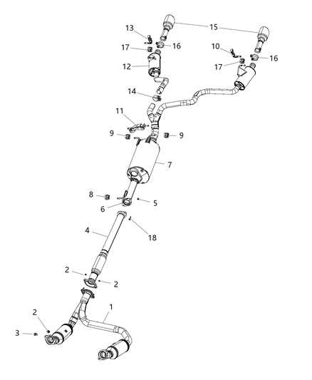 2019 Ram 1500 Exhaust Extension Pipe Diagram for 68268214AB
