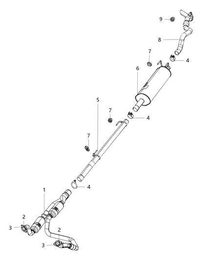 2020 Ram 3500 Exhaust Pipe Diagram for 68310880AA