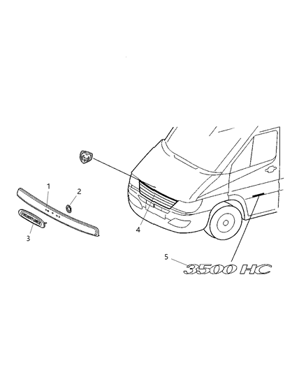 2002 Dodge Sprinter 2500 Nameplates & Decals Diagram