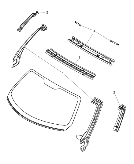 2010 Chrysler PT Cruiser Windshield Frame Diagram