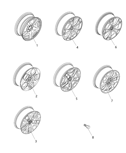 2015 Jeep Renegade Wheels & Hardware Diagram