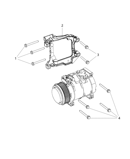 2016 Dodge Viper A/C Compressor Mounting Diagram