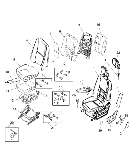 2008 Dodge Sprinter 2500 Front Seat-Cushion Cover-Top Back Left Diagram for 1HG881F7AA