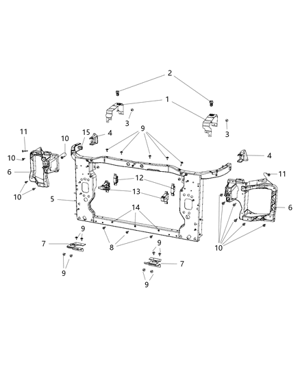 2017 Jeep Cherokee Radiator Support Diagram