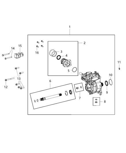 2015 Jeep Patriot Power Transfer Unit & Service Parts Diagram 1