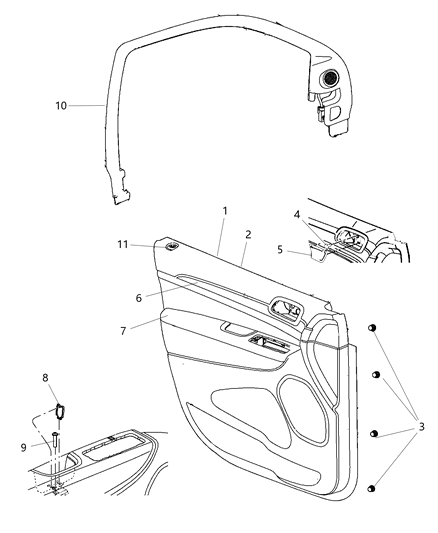 2012 Jeep Grand Cherokee Grommet-Lock Knob Diagram for 1WA851TLAA