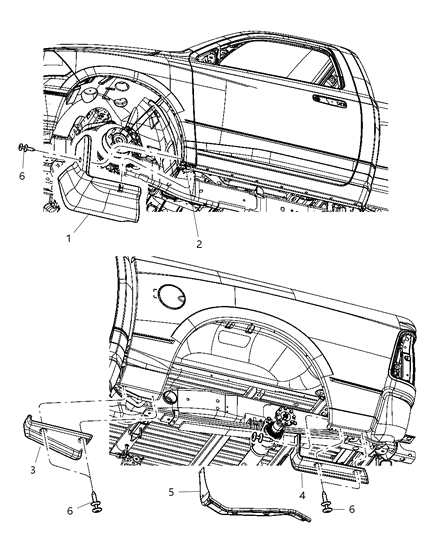2010 Dodge Ram 3500 Pickup Fender Guards Diagram
