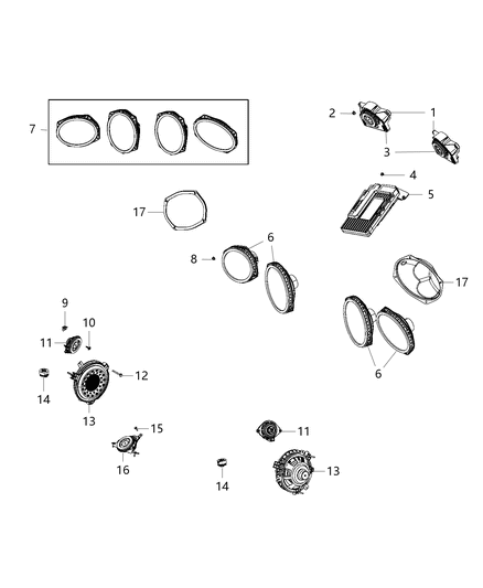 2015 Dodge Viper Speaker Diagram for 5035308AB