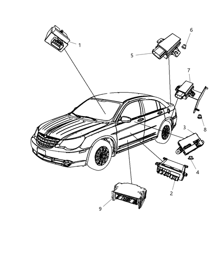 2008 Chrysler Sebring TRANSPOND-Tire Pressure Diagram for 5033344AC