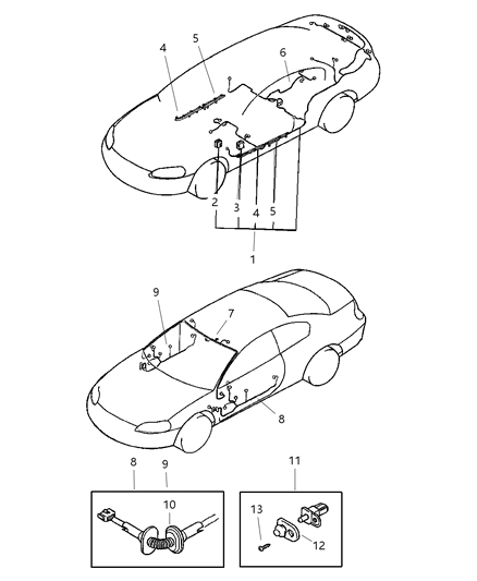 2005 Chrysler Sebring Coupe Wiring - Body & Accessories Diagram