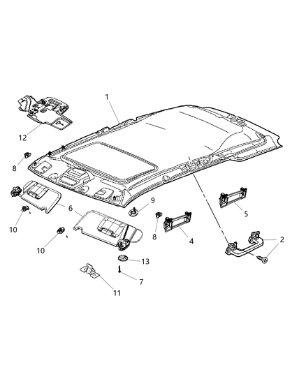 2012 Jeep Grand Cherokee Handle-Grab Diagram for 1RV80HDAAC