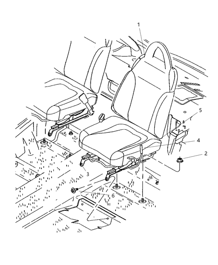 2001 Chrysler Prowler Seat Adjusters, Recliner And Side Shield Diagram