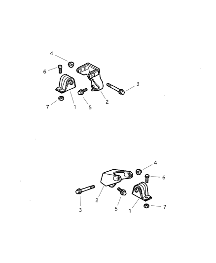 1997 Jeep Wrangler Engine Mounting, Front Diagram 2