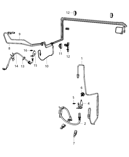 2013 Dodge Charger Front Brake Lines & Hoses Diagram 3