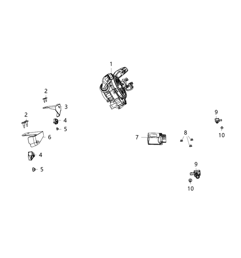 2021 Jeep Gladiator Air Bag Modules Impact Sensor & Clock Springs Diagram