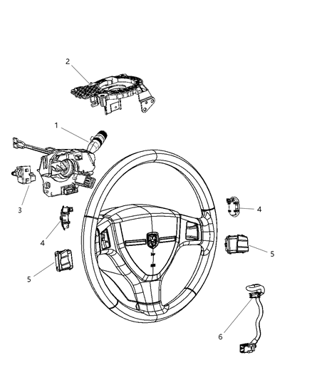 2008 Chrysler Aspen Switches - Steering Column & Wheel Diagram