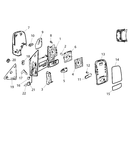 2007 Dodge Sprinter 2500 Outside Rear View Mirror Diagram 4