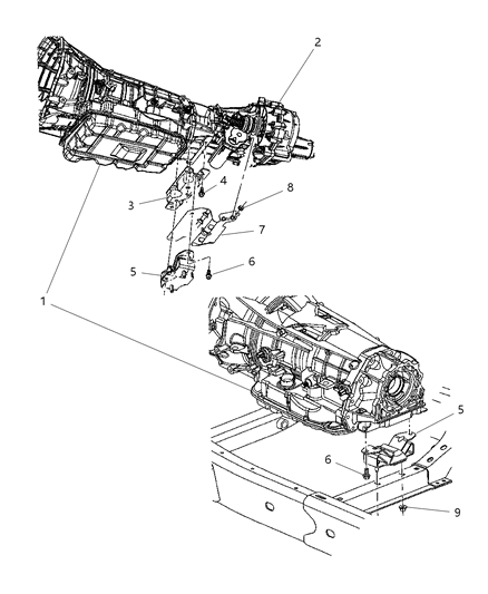 2007 Chrysler Aspen Mount, Transmission Diagram 2