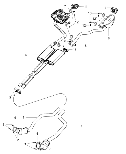 2014 Dodge Challenger Converter-Front Diagram for 5039055AF