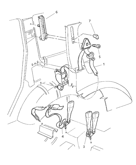 1997 Jeep Grand Cherokee Seat Belts Rear Seat Diagram