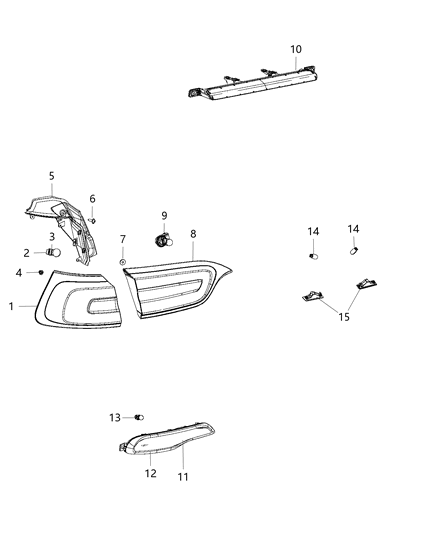 2019 Jeep Cherokee Lamps - Rear Diagram