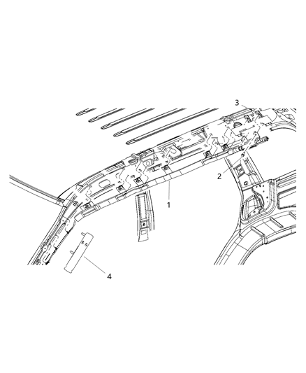 2012 Dodge Durango Side Curtain Air Bag Diagram for 5108028AB