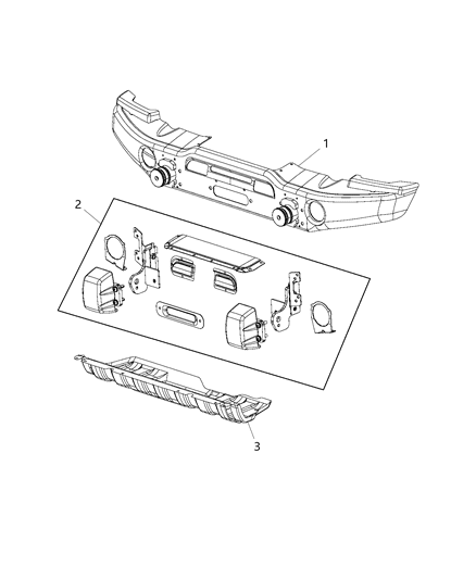 2016 Jeep Wrangler Front Bumper Diagram for 68159372AE