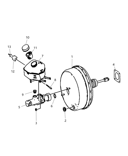 2009 Dodge Sprinter 2500 Booster-Power Brake Diagram for 68071047AA