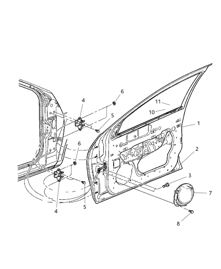 2002 Dodge Neon Panel-Door Outer Diagram for 4783633