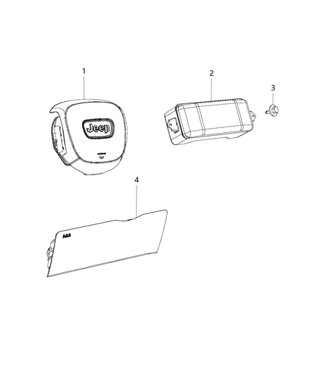 2020 Jeep Grand Cherokee Air Bag, Front Diagram