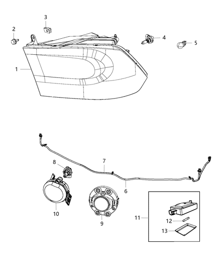 2016 Ram 1500 Park And Turn Headlamp Diagram for 68324932AA