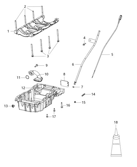 2016 Chrysler 200 Indicator-Engine Oil Level Diagram for 68226666AA