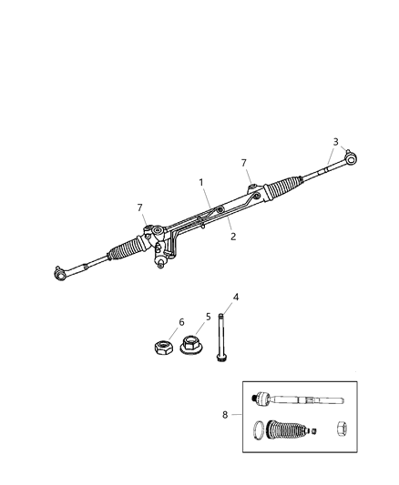 2005 Jeep Grand Cherokee BUSHING-Steering Gear Diagram for 52089312AA