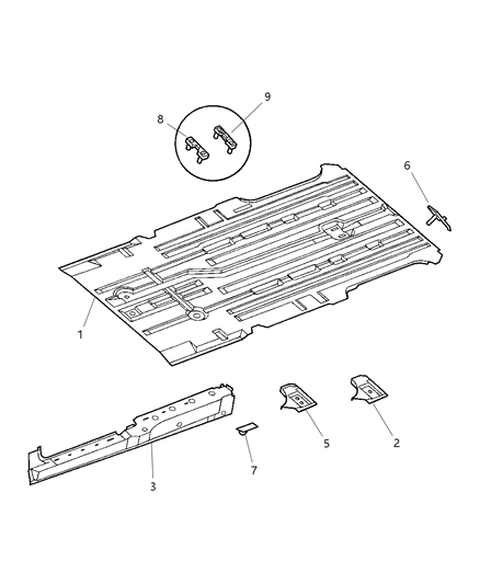 1998 Chrysler Town & Country Pan-Floor Diagram for 5012645AA