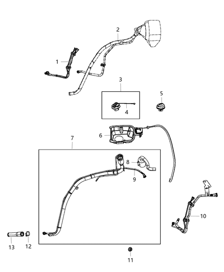 2011 Jeep Grand Cherokee Hose-Fuel Filler Diagram for 68127971AA