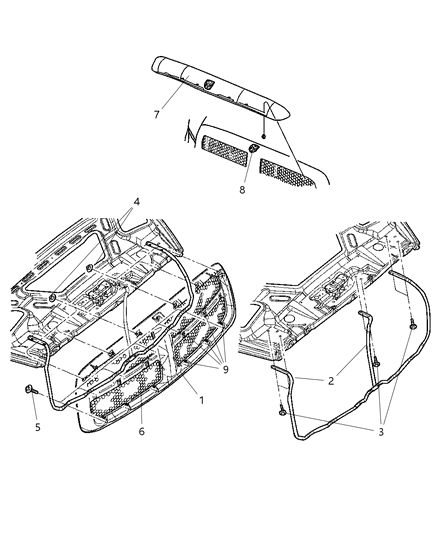 2005 Dodge Ram 3500 Grille & Related Parts Diagram