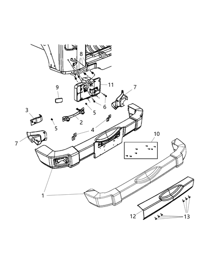 2014 Jeep Wrangler Rear Bumper Diagram 1