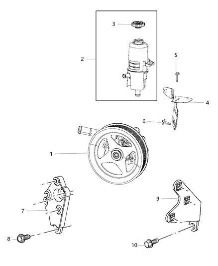 2018 Ram 2500 Power Steering Pump & Reservoir Diagram