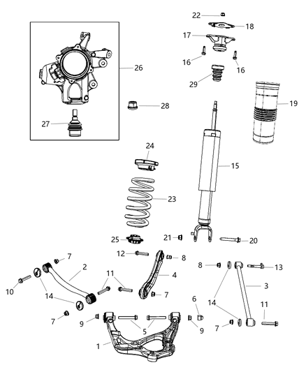 2012 Dodge Durango Suspension - Rear Diagram