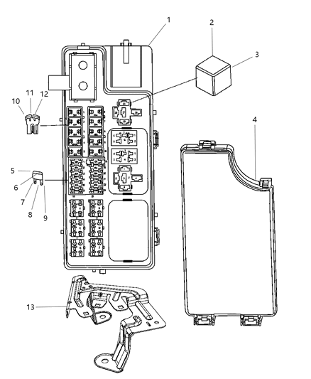 2009 Jeep Compass Block-Totally Integrated Power Diagram for 68028007AD