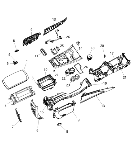 2014 Dodge Durango Wiring-Console Diagram for 68237144AA