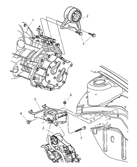 2005 Dodge Neon Mount, Transmission Diagram 3