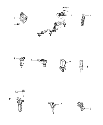 2016 Jeep Grand Cherokee Sensor-Fluid Temperature Diagram for 68217702AB