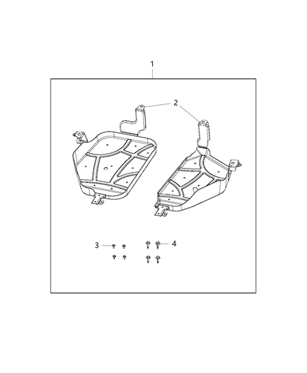 2014 Jeep Cherokee Plate Kit, Skid Diagram 1