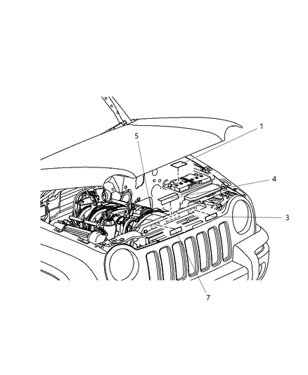 2003 Jeep Liberty Engine Compartment Diagram