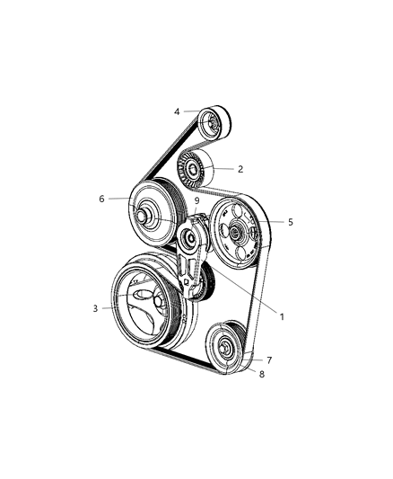 2009 Dodge Ram 2500 Pulley & Related Parts Diagram 2