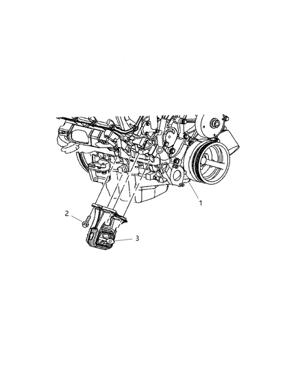 2007 Dodge Ram 1500 Mounts, Front Diagram 1