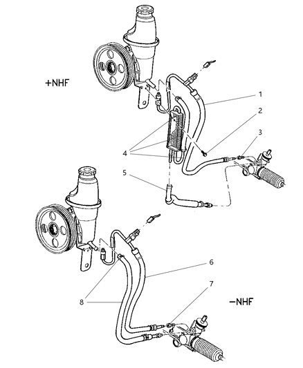 2002 Dodge Durango Power Steering Hoses Diagram 1