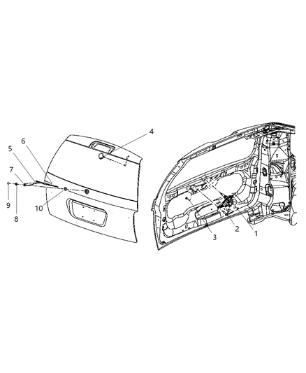 2007 Chrysler Aspen Rear Window Wiper & Washer Diagram